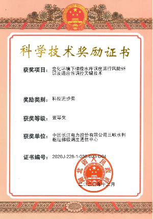 科学技术嘉奖证书壹等奖